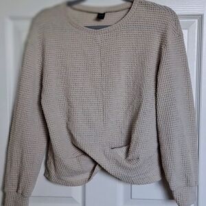 Elegant Textured Beige Sweater
